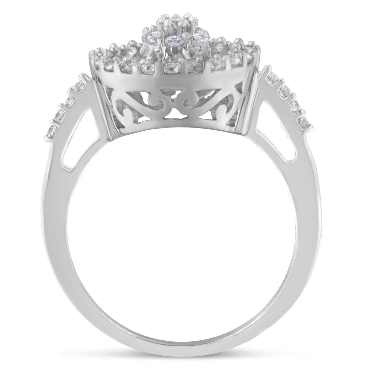 10KT White Gold Diamond Cocktail Ring (1 cttw, H-I Color, SI2-I1 Clarity) - JackiEaslick