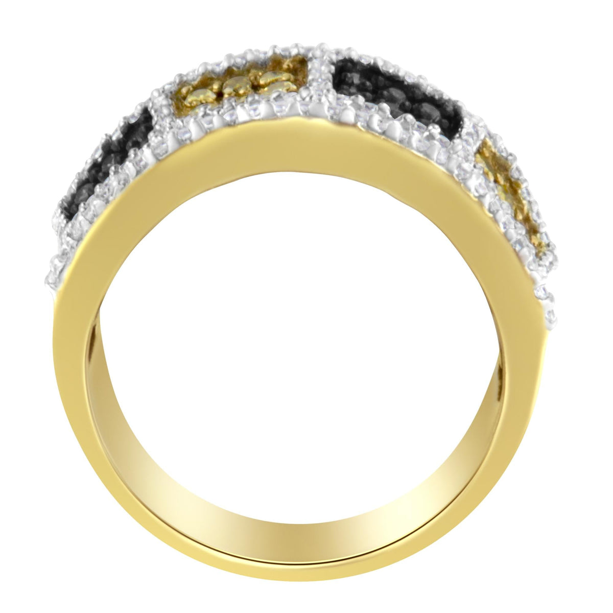 14KT Yellow Gold Champagne, Yellow and Round Diamond Band Ring (1 1/2 cttw, H-I Color, I1-I2 Clarity) - JackiEaslick