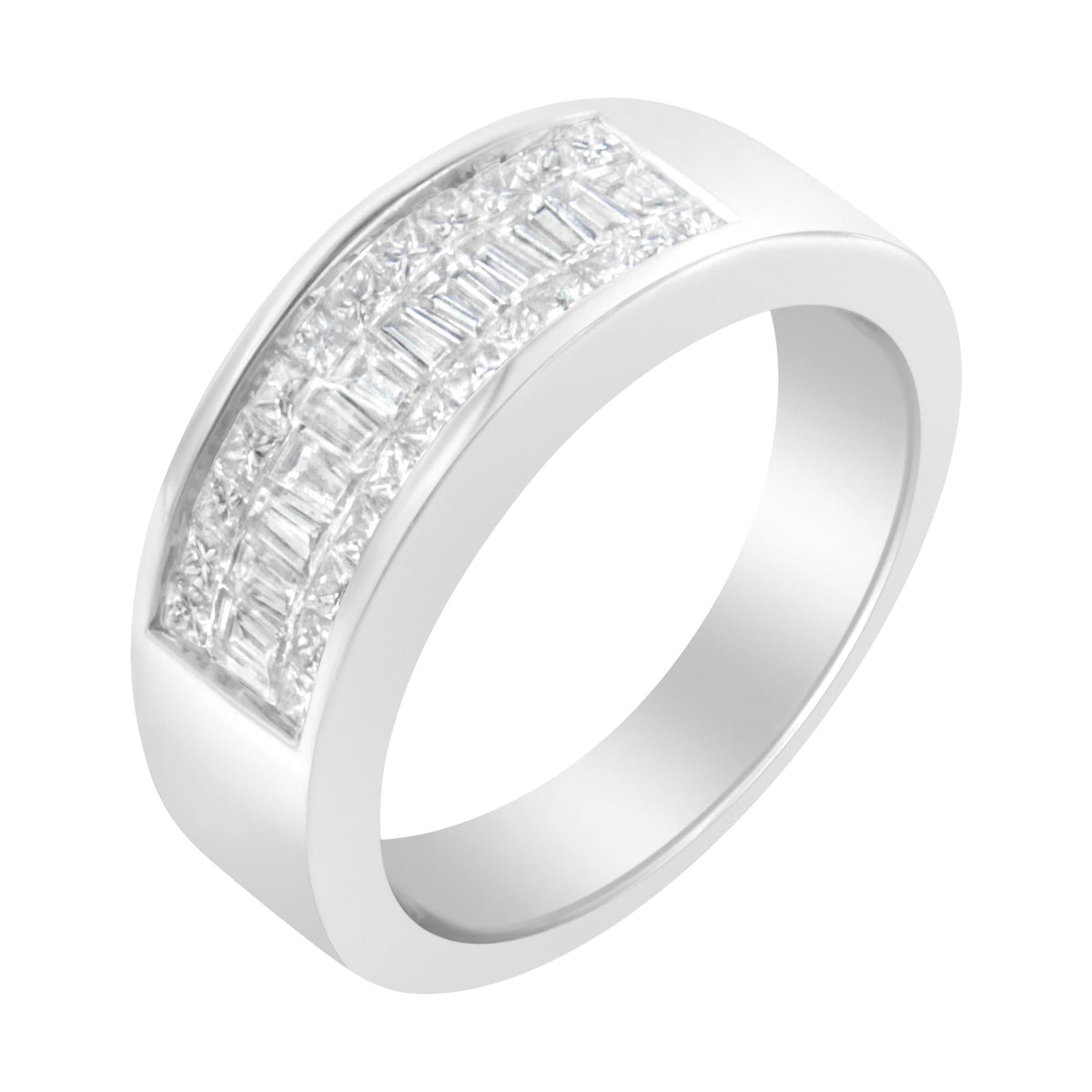 14K White Gold Princess and Baguette-cut Diamond Ring (1.0 Cttw, H-I Color, VS2-SI1 Clarity) - JackiEaslick