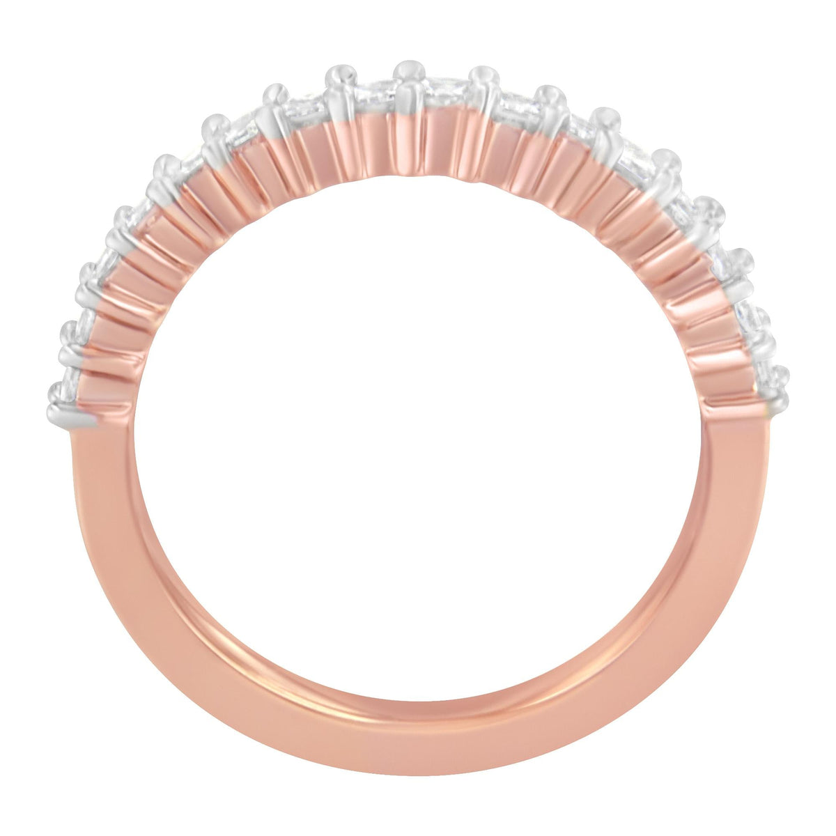 10K Rose Gold Flashed .925 Sterling Silver Diamond Band Ring (1/2 Cttw, J-K Color, I1-I2 Clarity) - JackiEaslick