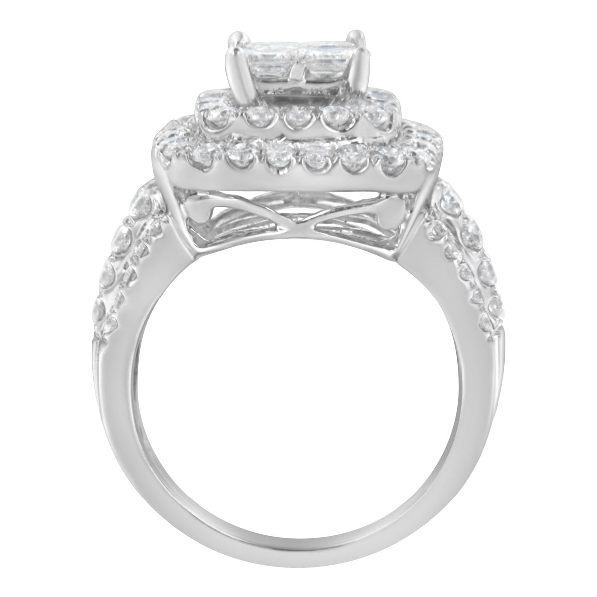 14KT White Gold Round and Princess Diamond Ring (2 1/4 cttw, H-I Color, SI1-SI2 Clarity) - JackiEaslick