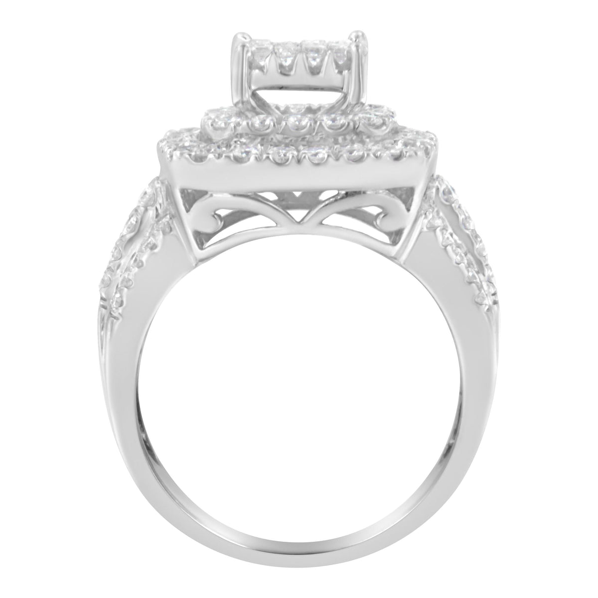 14KT White Gold Diamond Cocktail Ring (1 1/2 cttw, H-I Color, SI2-I1 Clarity) - JackiEaslick