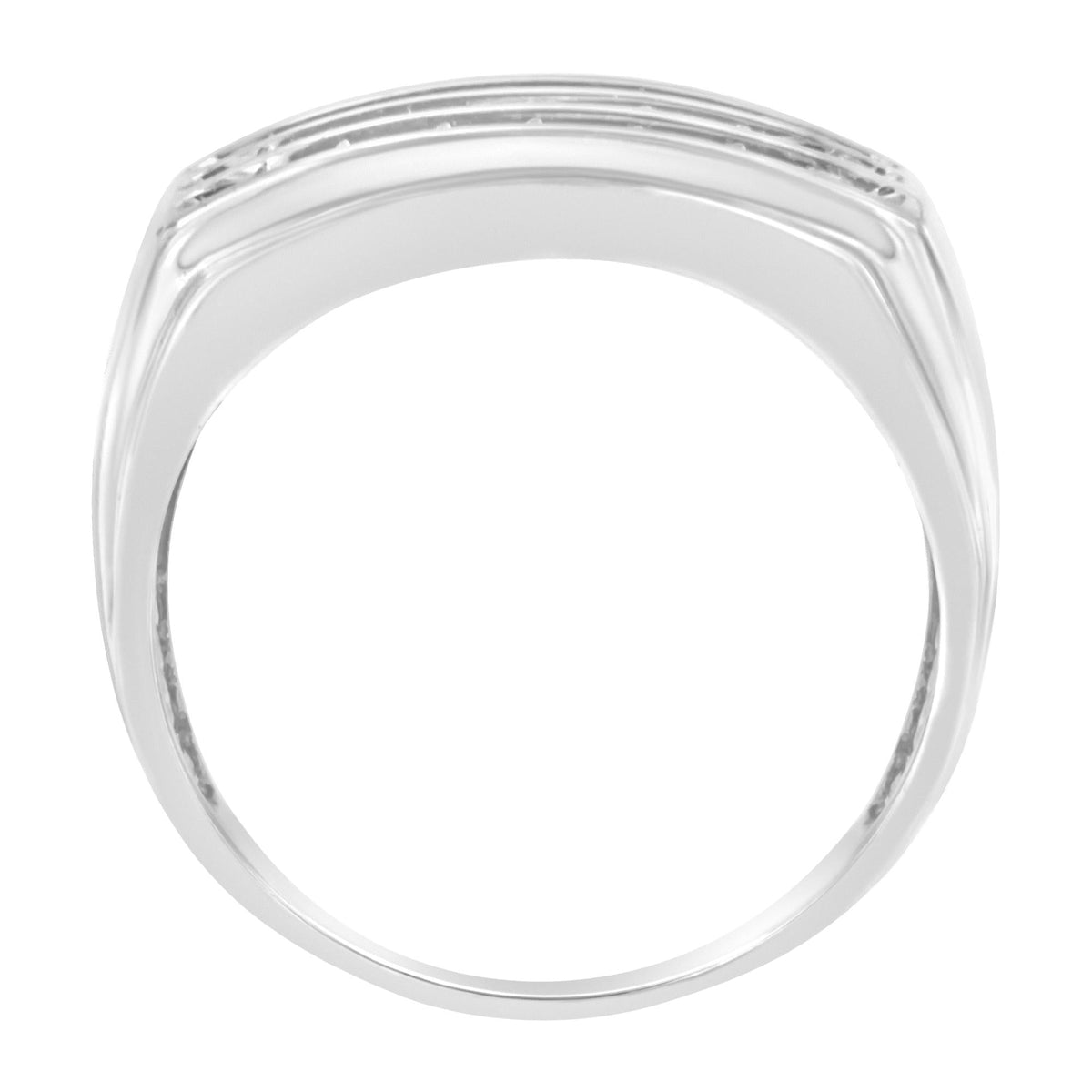 14K White Gold Men's Diamond Channel Set Band Ring (1 cttw, H-I Color, SI2-I1 Clarity) - JackiEaslick