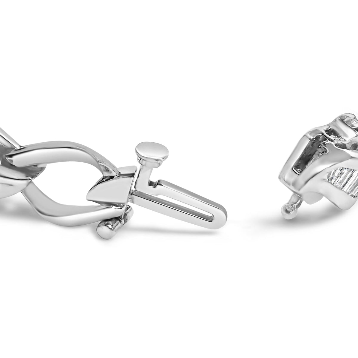 Platinum 2 1/5 Cttw Baguette Diamond Channel Link Bracelet (H-I Color, SI1-SI2 Clarity) - 7" Inches