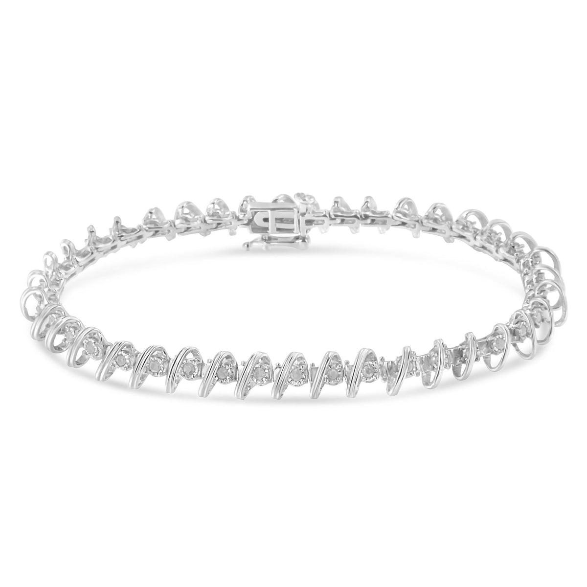.925 Sterling Silver 1/2 Cttw Diamond Miracle-Set 7" Tennis Bracelet (I-J Color, I3 Clarity) - JackiEaslick