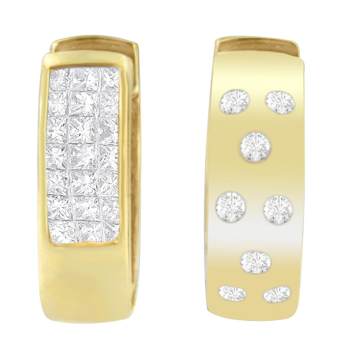 14K Yellow Gold 1/3 cttw Diamond Hoop Earrings (H-I, VS1-VS2)