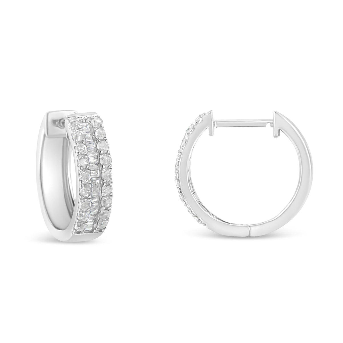 Sterling-Silver Diamond Hoop Earring (1/2 cttw, I-J Color, I2-I3 Clarity) - JackiEaslick