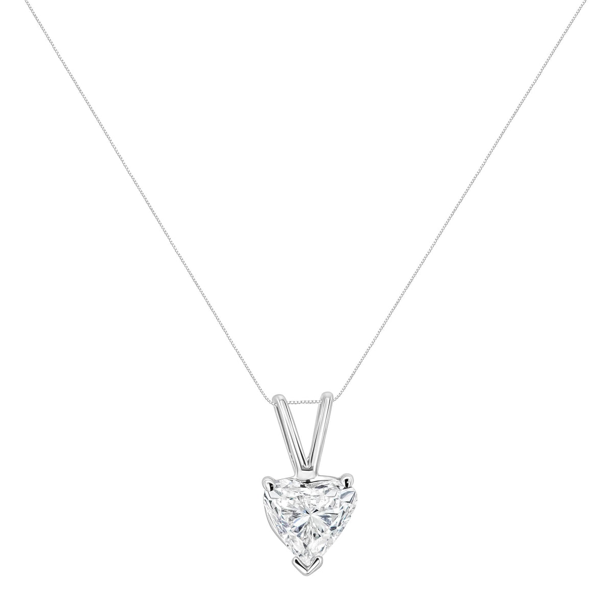 10K White Gold Diamond 3 Stone Trio Heart Stud Earring (I-J Color, I1-I2 Clarity)