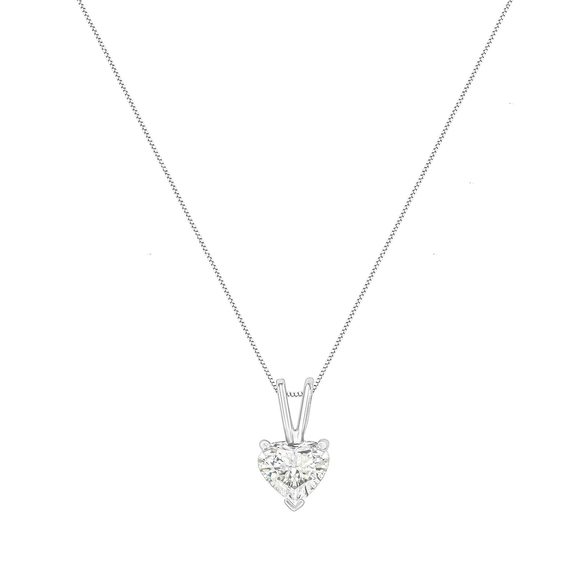 10K White Gold Diamond 3 Stone Trio Heart Stud Earring (I-J Color, I1-I2 Clarity)