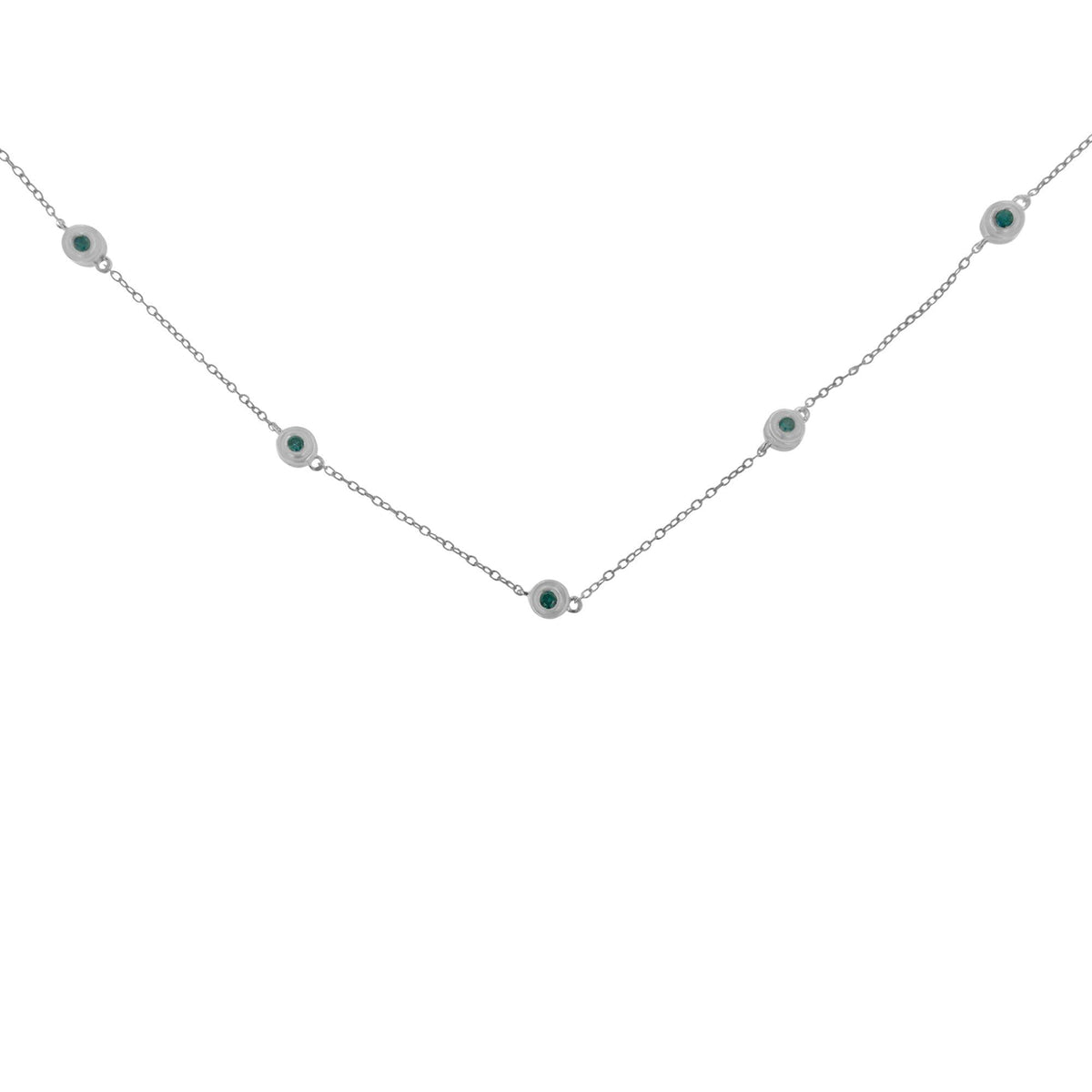 Sterling Silver Treated Diamond By Yard Necklace (3/4 cttw, Blue Color, I2-I3 Clarity) - JackiEaslick