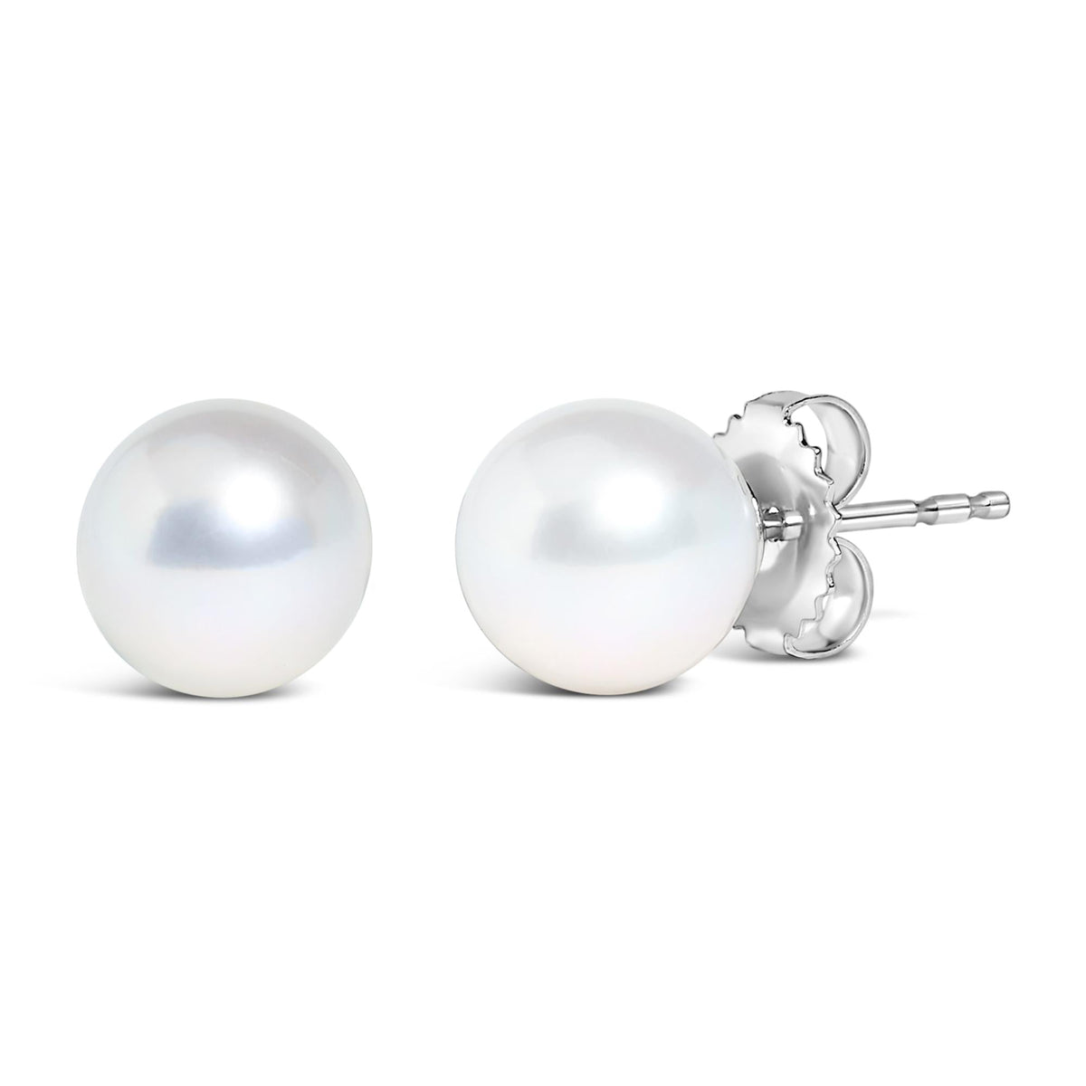 14K Gold Cultured Freshwater Pearl Solitaire Stud Earrings