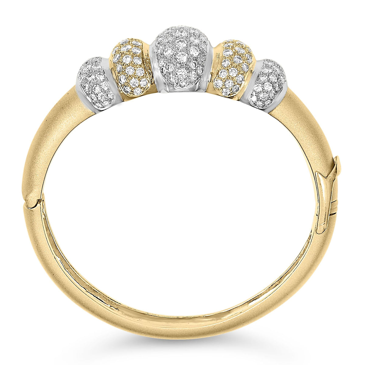 18K Gold 6.00 Cttw Diamond Graduating Dome Bangle Bracelet (G-H Color, VS2-SI1 Clarity)