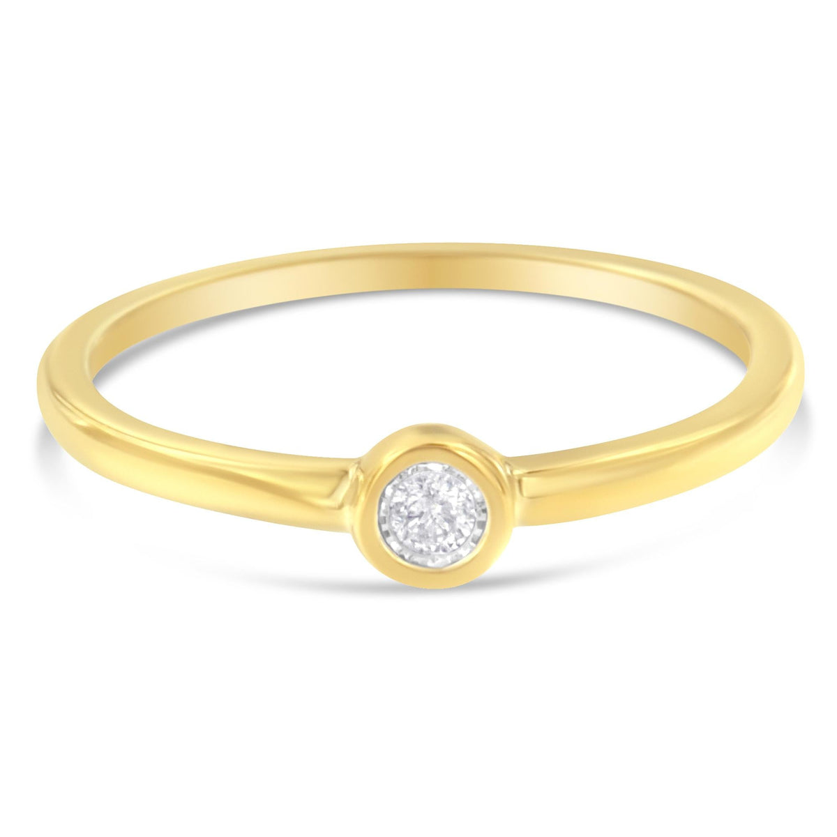 14K Yellow Gold Plated .925 Sterling Silver Miracle Set Diamond Ring (1/20 Cttw, J-K Color, I1-I2 Clarity) - JackiEaslick