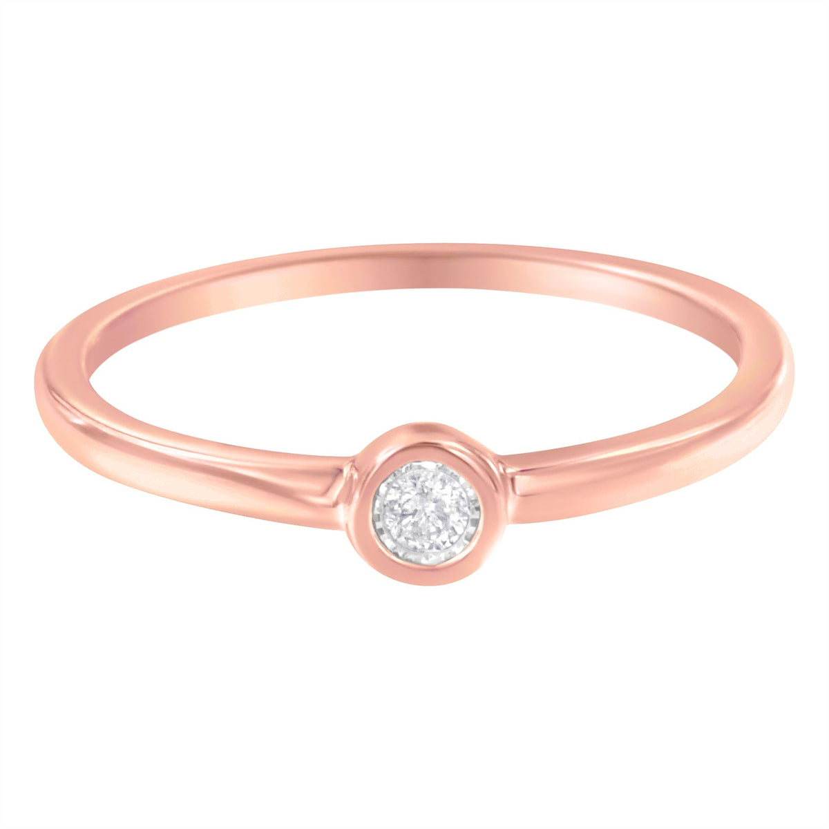 14K Rose Gold Plated .925 Sterling Silver Miracle Set Diamond Ring (1/20 Cttw, J-K Color, I1-I2 Clarity) - JackiEaslick