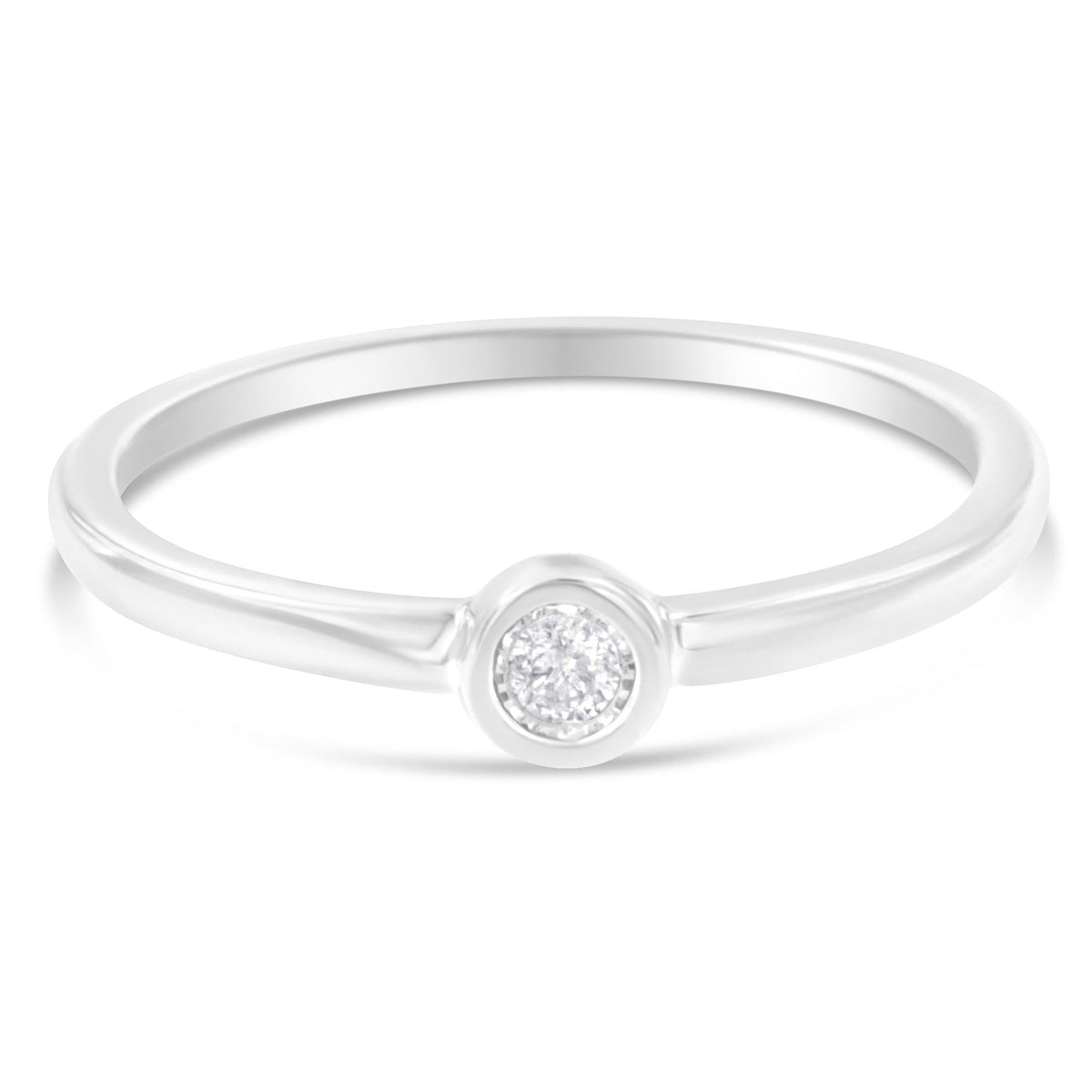 .925 Sterling Silver Miracle-Set Diamond Round Shaped Promise Ring (0.05 Cttw, J-K Color, I1-I2 Clarity) - JackiEaslick