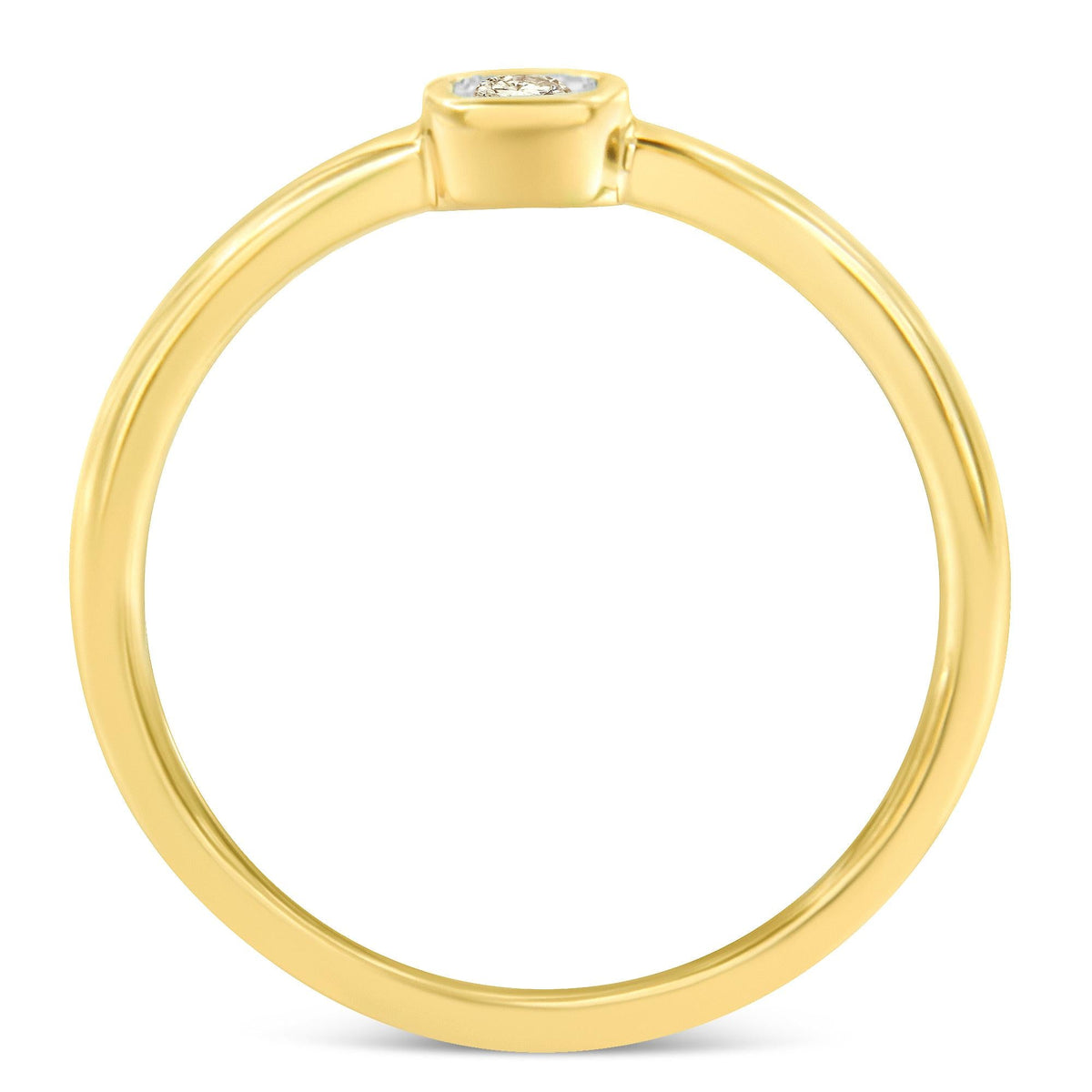 14K Yellow Gold Plated .925 Sterling Silver 1/20 Carat Diamond Square Cushion-Shaped Miracle Set Petite Fashion Promise Ring (J-K Color, I1-I2 Clarity) - JackiEaslick