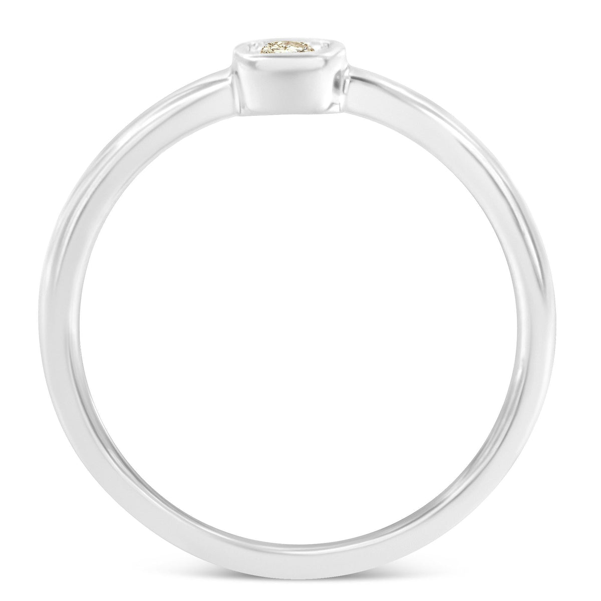 .925 Sterling Silver 1/20 Carat Diamond Square Cushion-Shaped Miracle Set Petite Fashion Promise Ring (J-K Color, I1-I2 Clarity) - JackiEaslick
