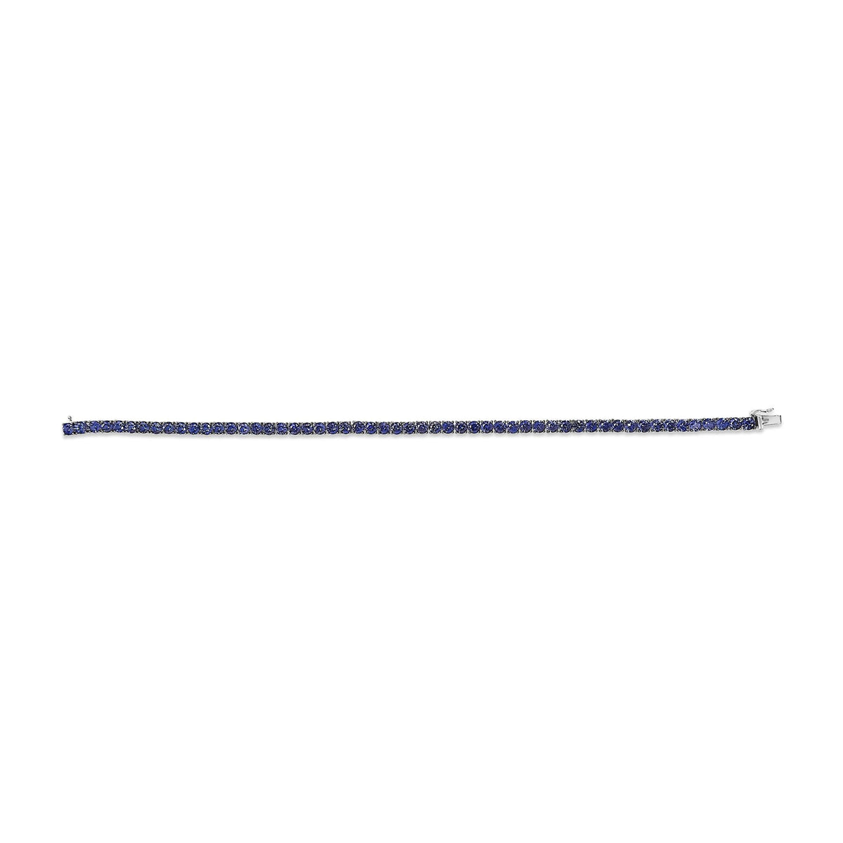 Men's .925 Sterling Silver Created Blue Sapphire Tennis Bracelet - 8.5" Inches