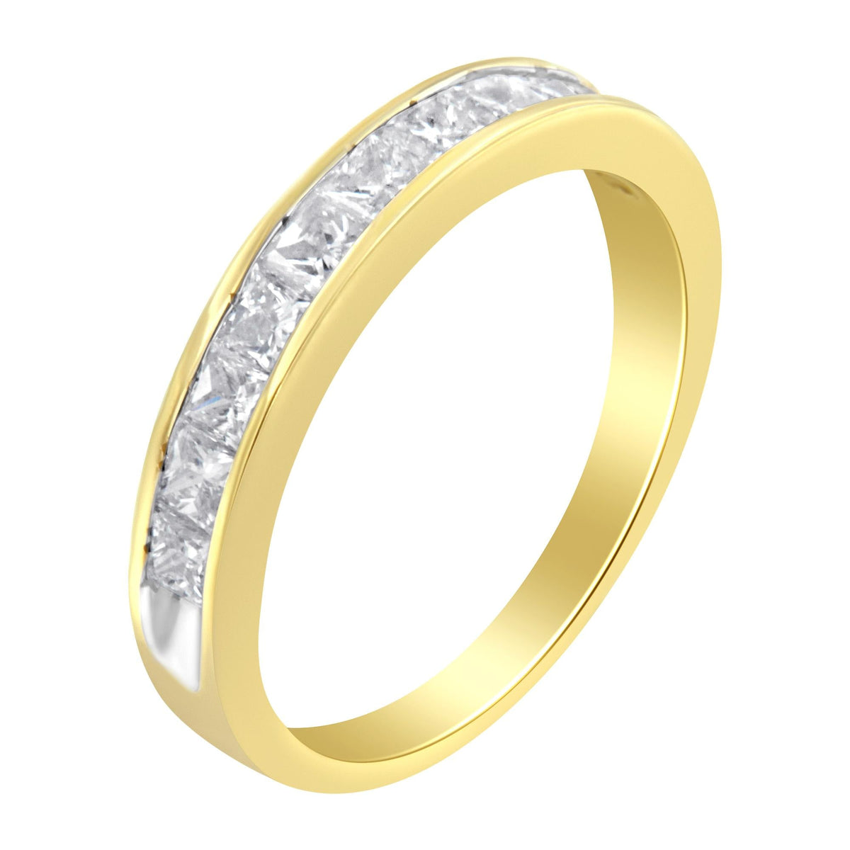 Women's 18K White Gold Princess Cut Diamond Band Ring (1 cttw, G-H Color, SI1-SI2 Clarity) - JackiEaslick