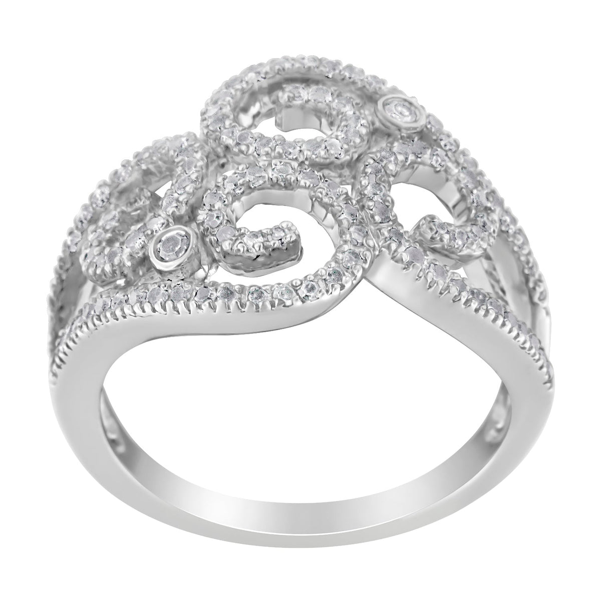 14K White Gold Round Cut Diamond Cluster Ring (1/2 cttw, SI1-SI2 Clarity, H-I Color) - JackiEaslick