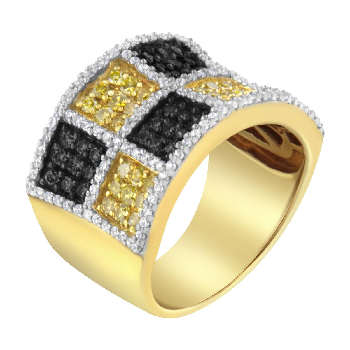 14KT Yellow Gold Champagne, Yellow and Round Diamond Band Ring (1 1/2 cttw, H-I Color, I1-I2 Clarity) - JackiEaslick