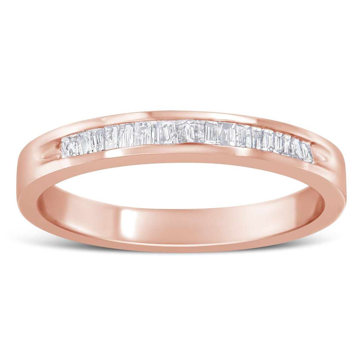 10K Rose Gold over .925 Sterling Silver 1/5 Cttw Diamond Channel-Set Stackable Band Ring (H-I Color, I1-I2 Clarity) - JackiEaslick