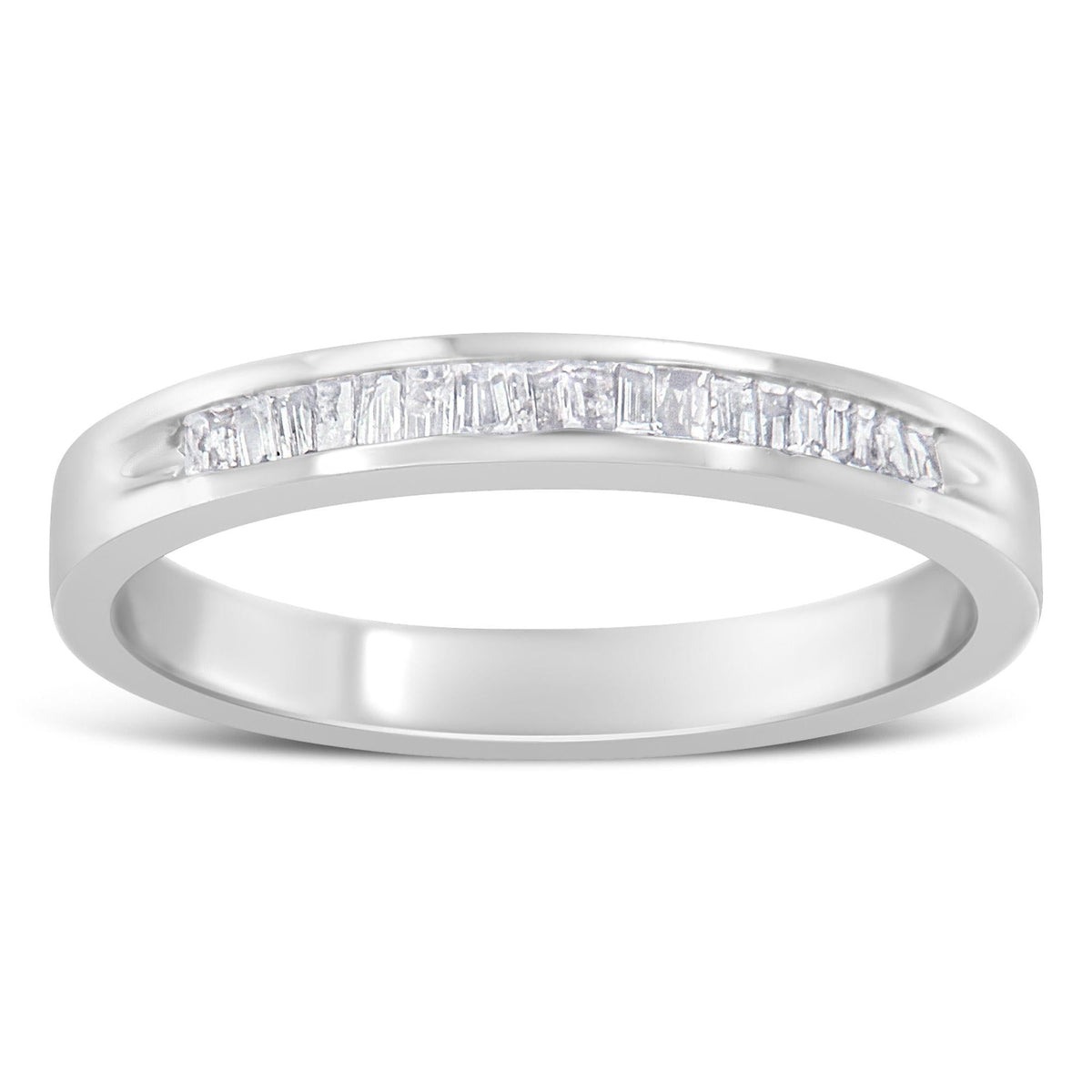 .925 Sterling Silver 1/5 Cttw Diamond Channel-Set Stackable Band Ring (H-I Color, I1-I2 Clarity) - JackiEaslick