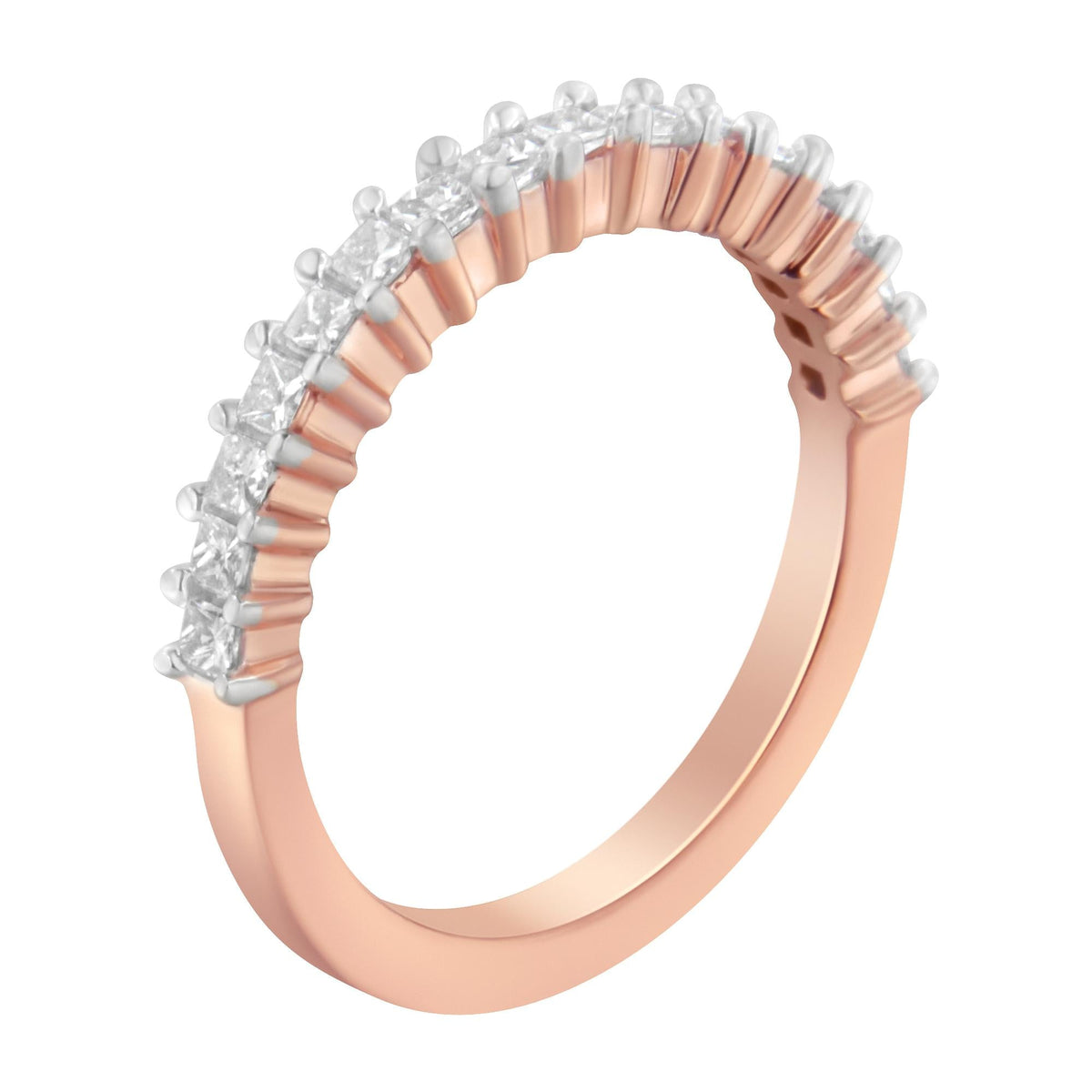 10K Rose Gold Flashed .925 Sterling Silver Diamond Band Ring (1/2 Cttw, J-K Color, I1-I2 Clarity) - JackiEaslick