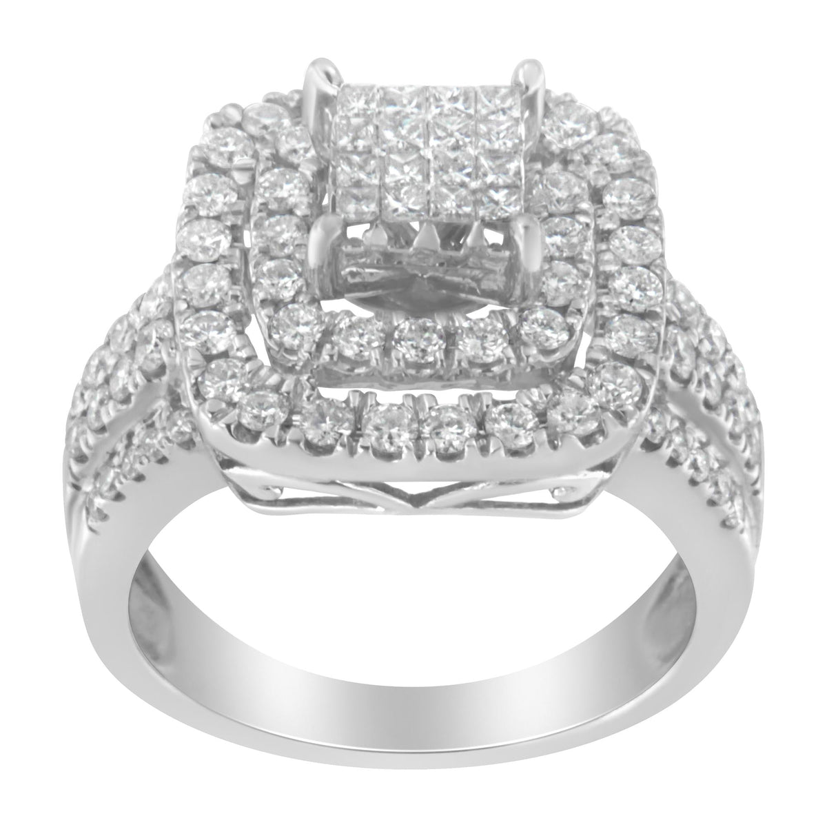14KT White Gold Diamond Cocktail Ring (1 1/2 cttw, H-I Color, SI2-I1 Clarity) - JackiEaslick