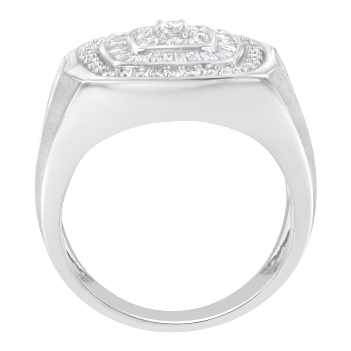 14K White Gold Men's Diamond Band Ring (1 cttw, H-I Color, SI1-I2 Clarity) - JackiEaslick