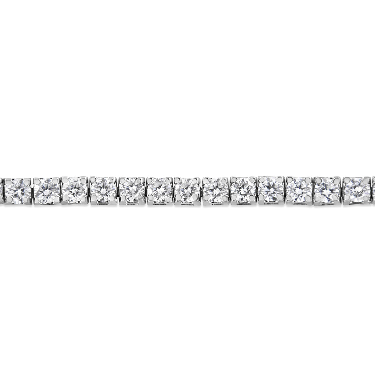14K White Gold 4-Prong Set Lab Grown Round Diamond Classic Tennis Bracelet (F-G Color, VS1-VS2 Clarity) - 7.25"