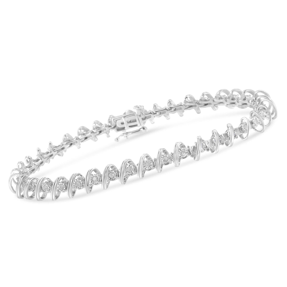 .925 Sterling Silver 1/2 Cttw Diamond Miracle-Set 7" Tennis Bracelet (I-J Color, I3 Clarity) - JackiEaslick