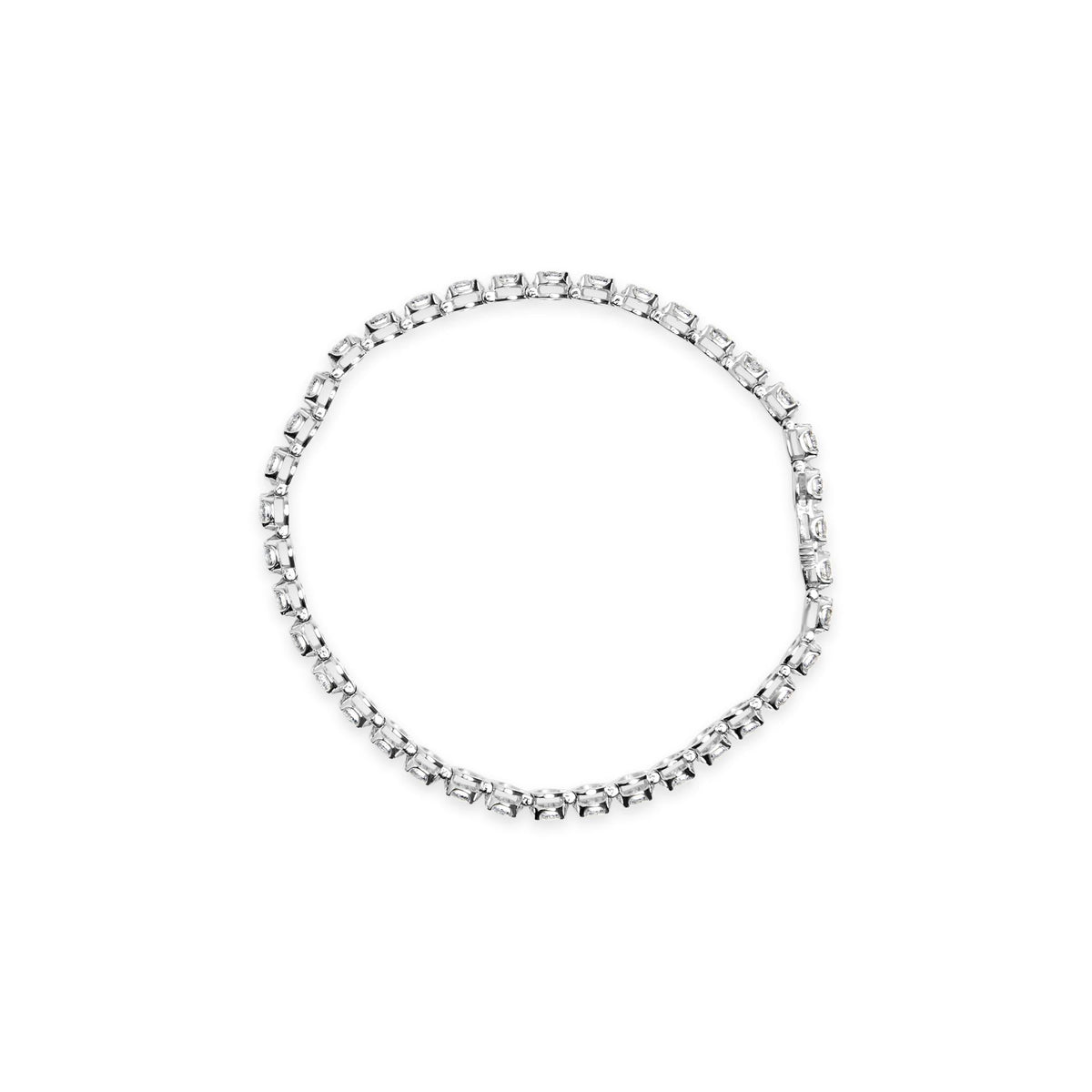 10K White Gold 3.00 Cttw Miracle Set Diamond Bezel Link Style Tennis Bracelet (H-I Color, I2-I3 Clarity) - 7.5"