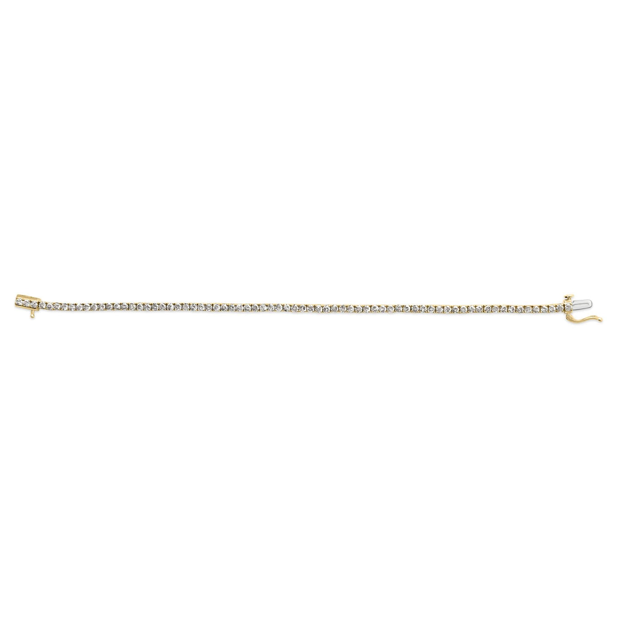 10K Yellow Gold 4.0 Cttw Natural Diamond Tennis Bracelet (K-L Color, I2-I3 Clarity)  - 7.25 " Inches