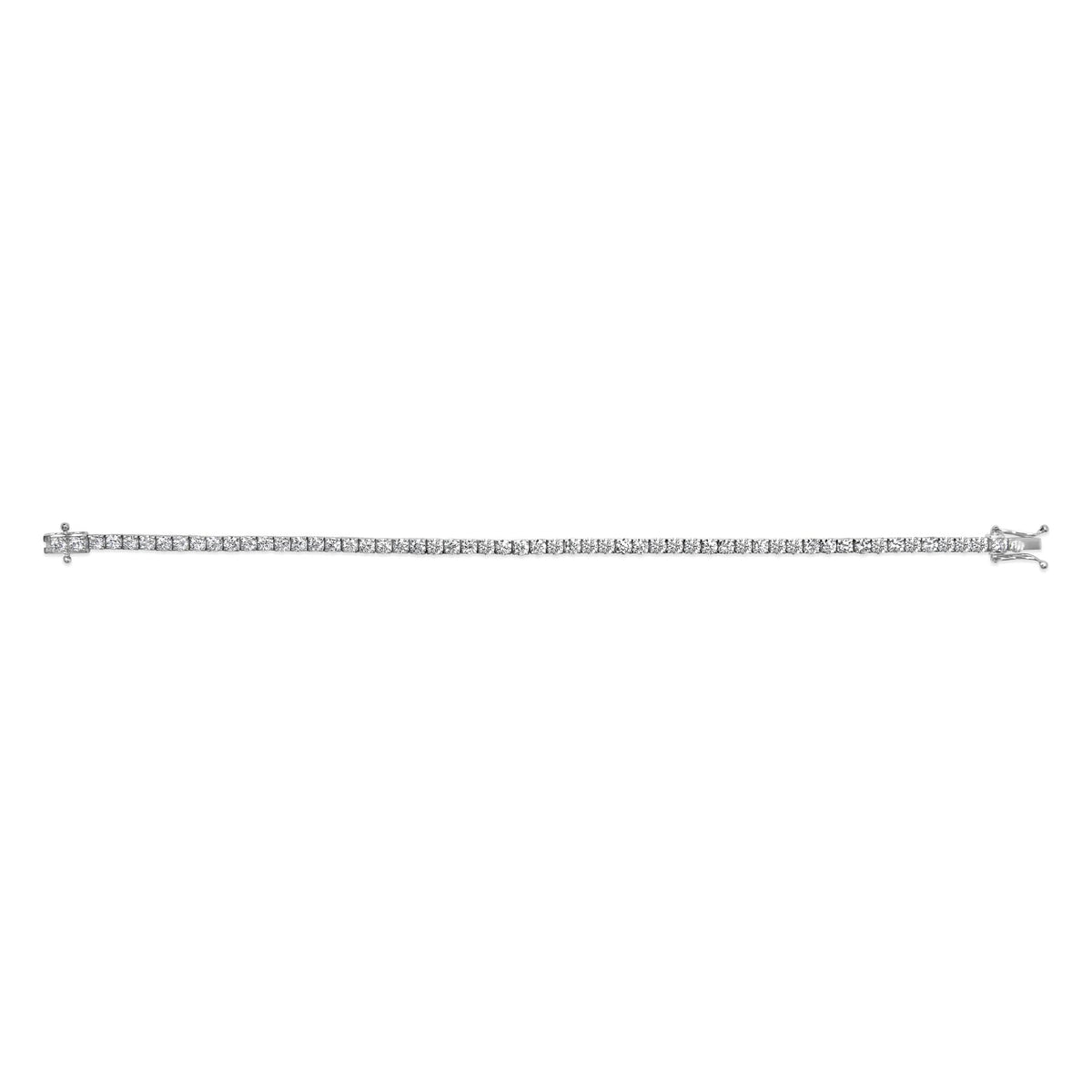 .925 Sterling Silver 2.0 Cttw Round Lab-Grown Diamond Tennis Bracelet (F-G Color, VS2-VS1 Clarity) - 7"