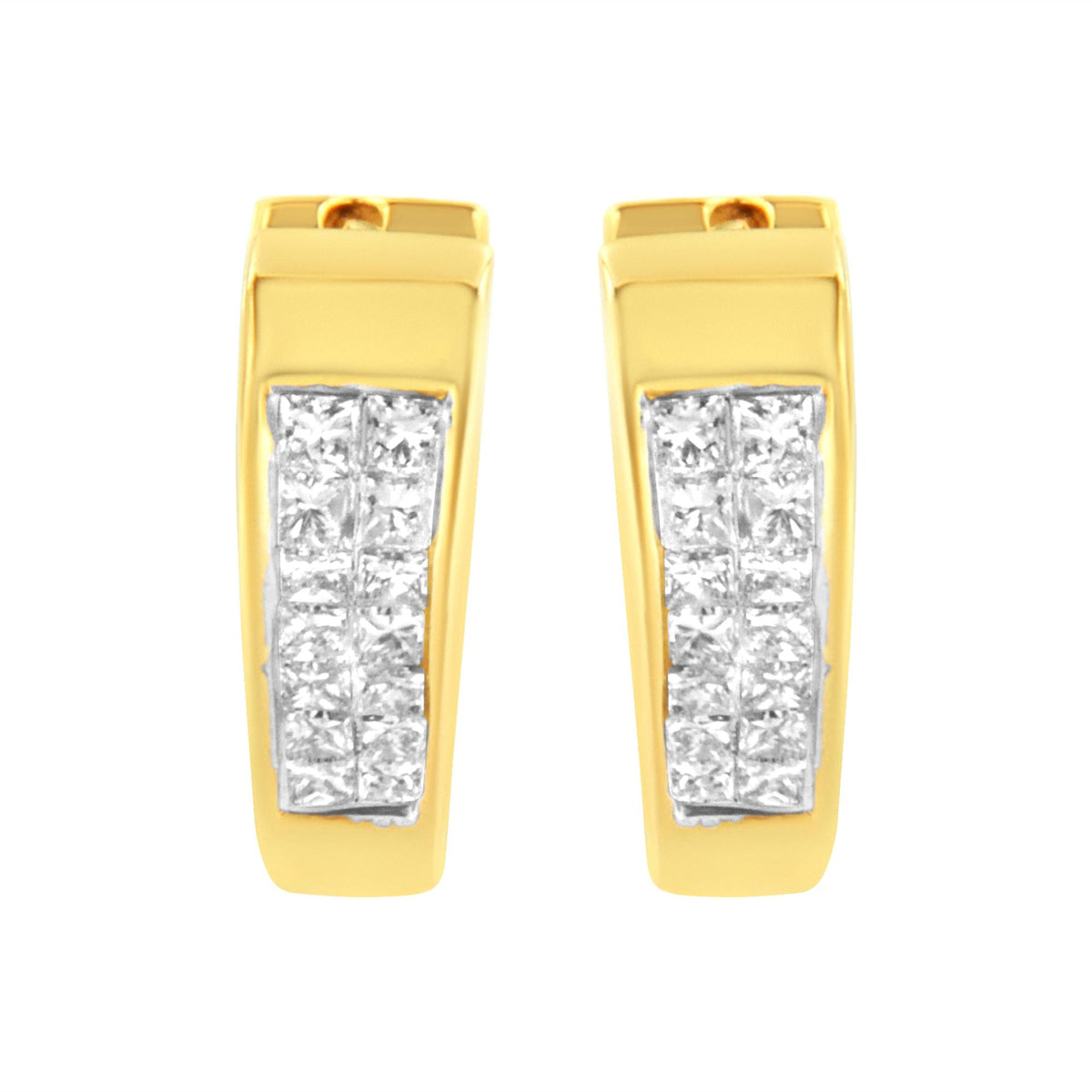 14K Yellow Gold Diamond Huggy Earrings (1/2 cttw, H-I Color, SI2-I1 Clarity)
