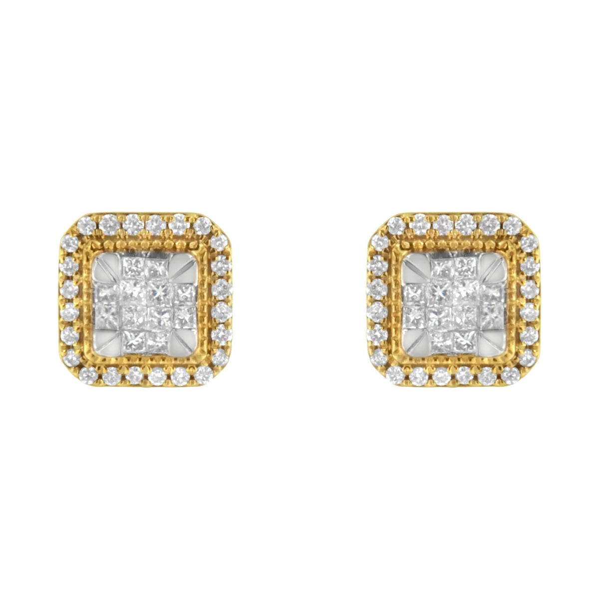 10KT Yellow Gold Diamond Stud Earrings (1/2 cttw, H-I Color, SI2-I1 Clarity)