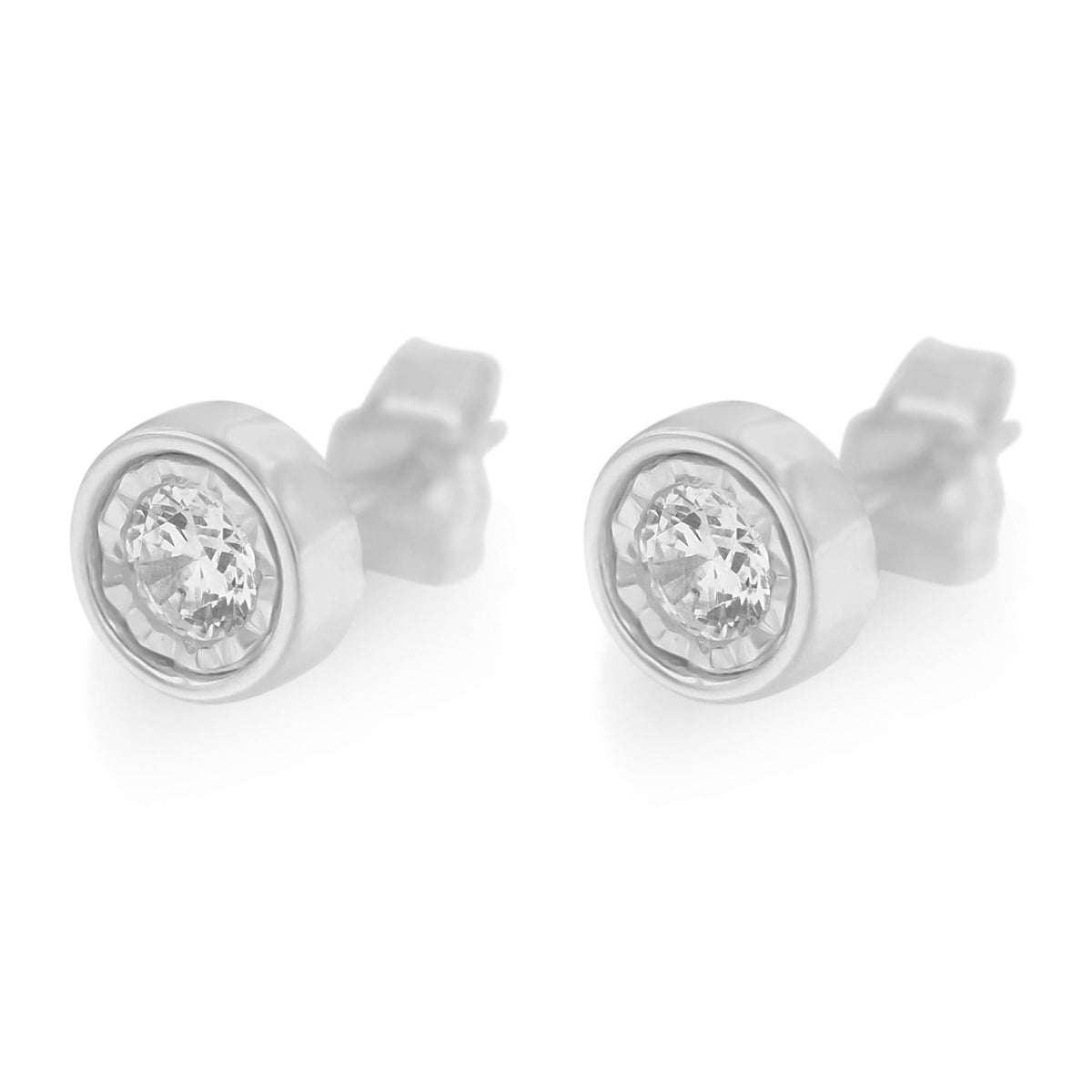 10K White Gold Diamond Floral Stud Earrings (3/8 cttw, I-J Color, I2-I3 Clarity) - JackiEaslick