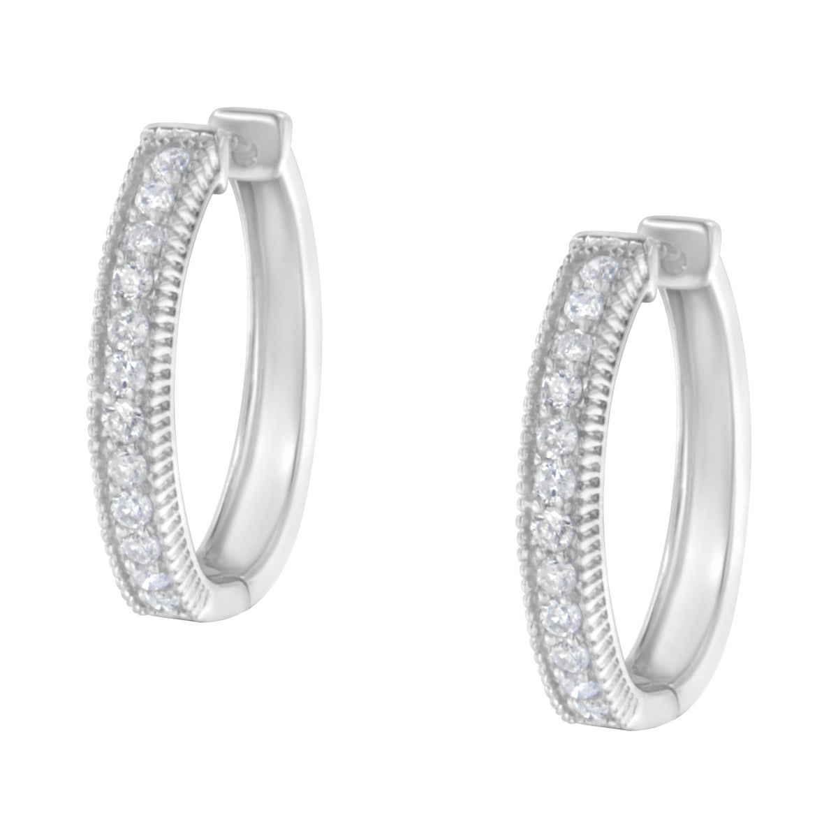 10KT White Gold Diamond Hoop Earring (1.00 cttw, H-I Color, I1-I2 Clarity) - JackiEaslick
