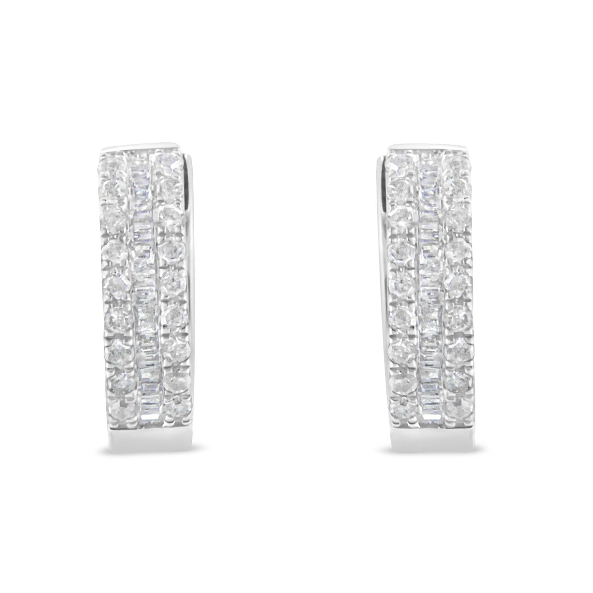 Sterling-Silver Diamond Hoop Earring (1/2 cttw, I-J Color, I2-I3 Clarity) - JackiEaslick