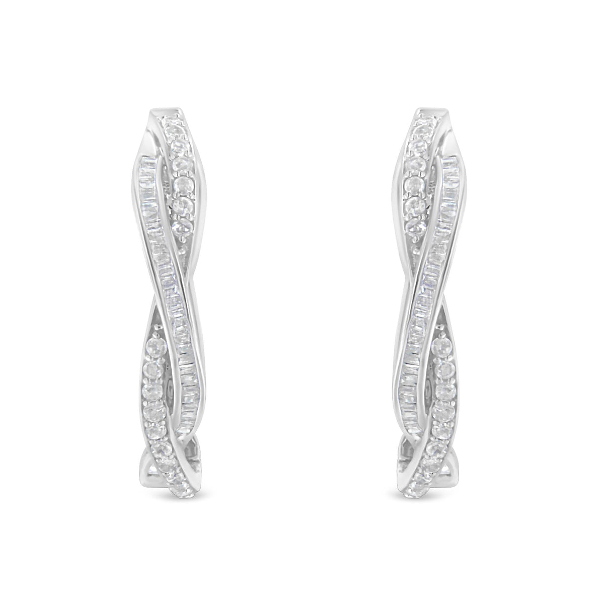 Sterling-Silver Diamond Hoop Earring (0.75 cttw, I-J Color, I2-I3 Clarity) - JackiEaslick