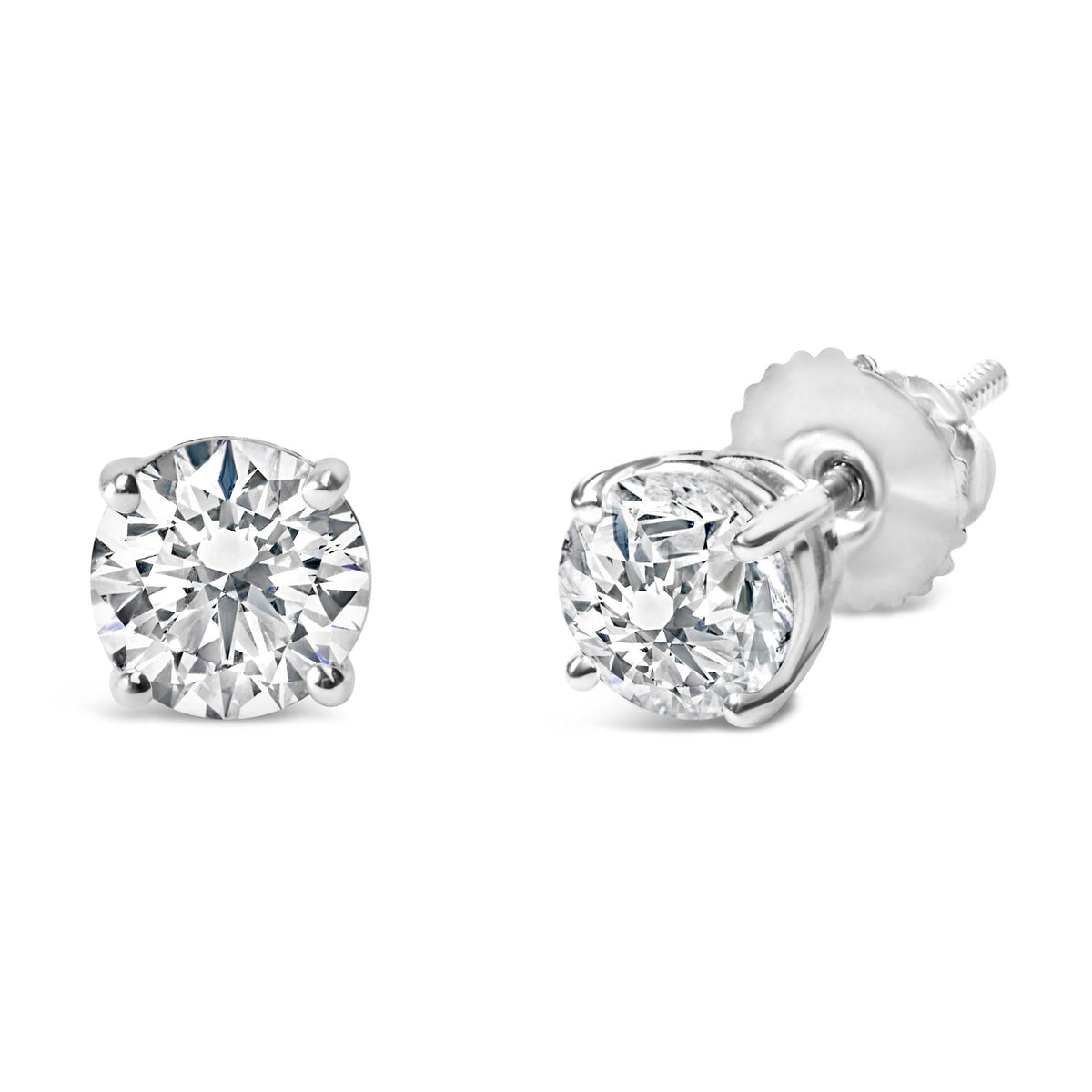 14K Gold 3.0 Cttw Lab Grown Diamond Solitaire Stud Earrings