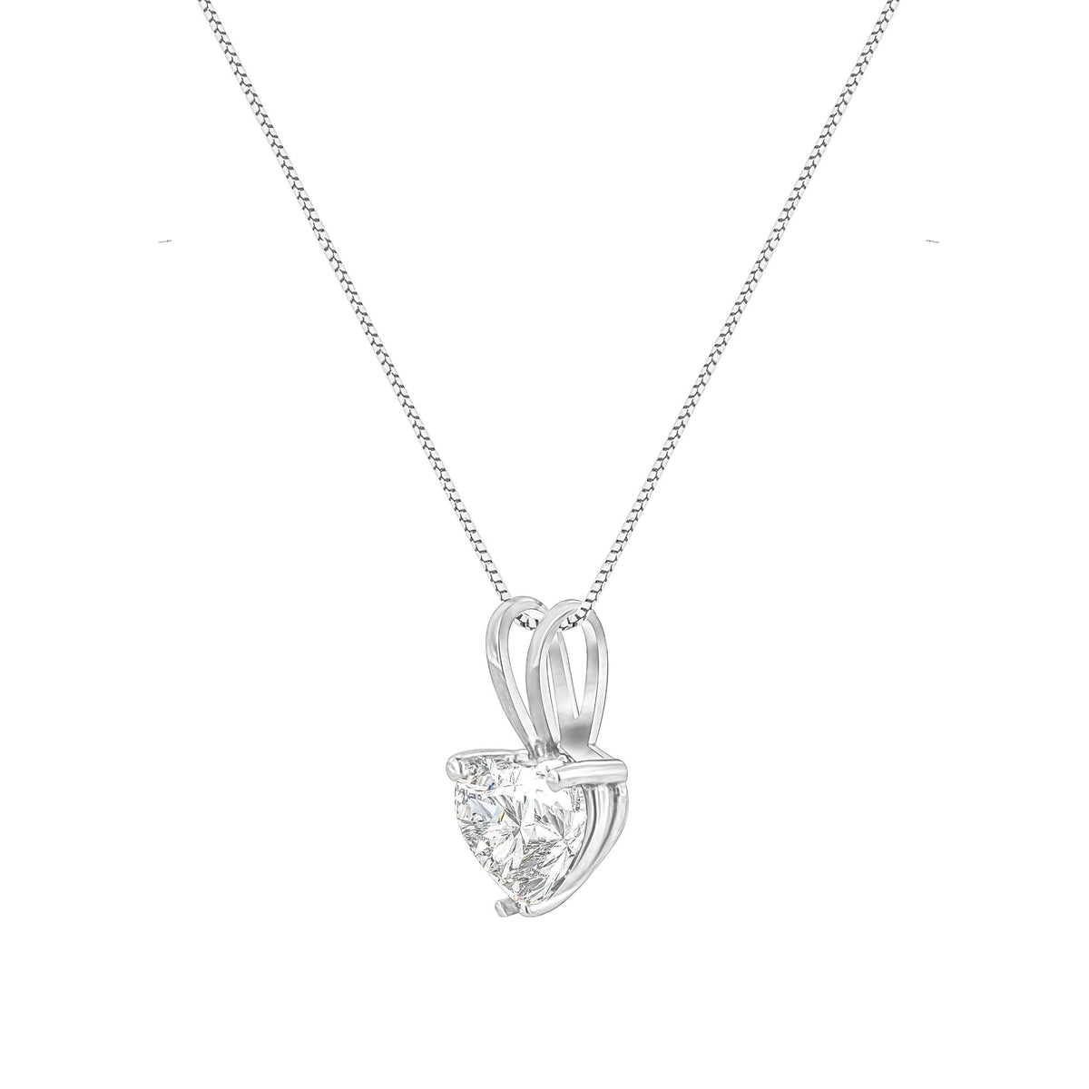 10K White Gold Diamond 3 Stone Trio Heart Stud Earring (I-J Color, I1-I2 Clarity)