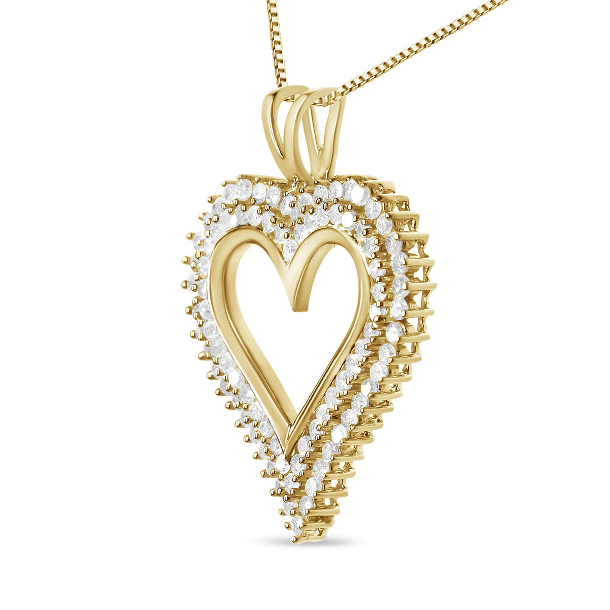 .925 Sterling Silver Diamond Heart 18" Pendant Necklace (I-J Color, I2-I3 Clarity)