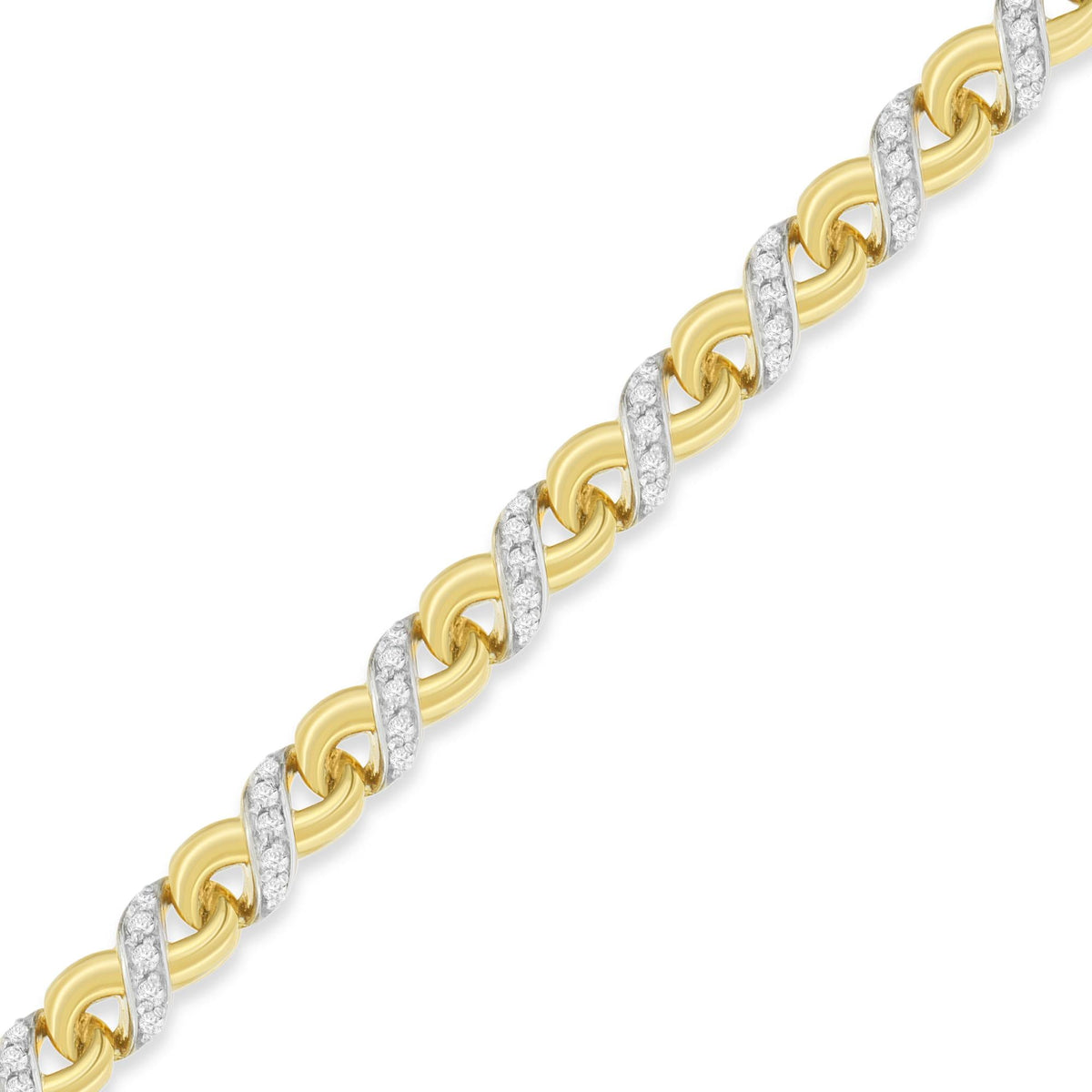 10K Yellow Gold 1 cttw Diamond Riviera Statement Pendant Necklace (J-K, I2-I3)