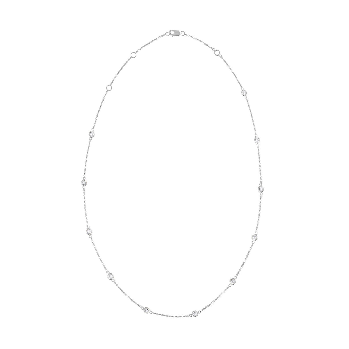 14K Gold Diamond Station Necklace (1 1/10 cttw, H-I Color, VS2-SI1 Clarity)