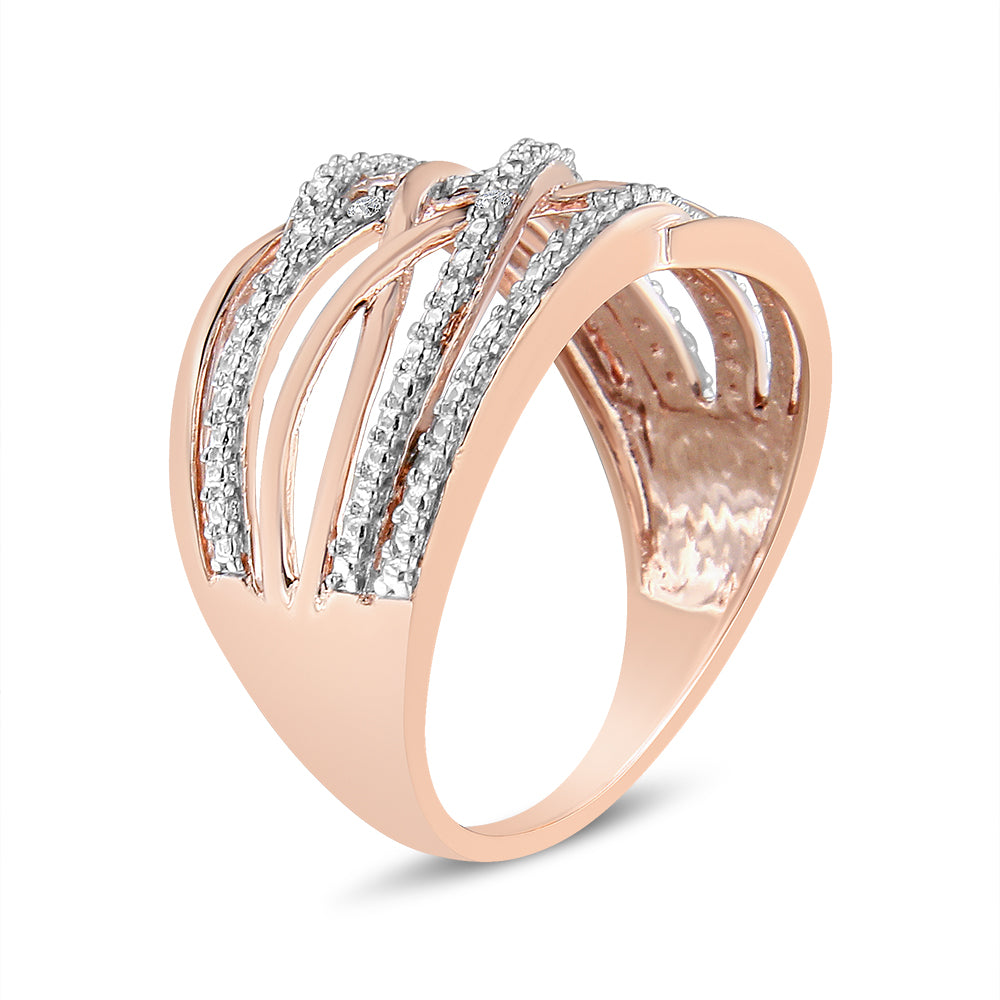 .925 Sterling Silver Diamond Accent Crossover Ring (I-J Color, I2-I3 Clarity)