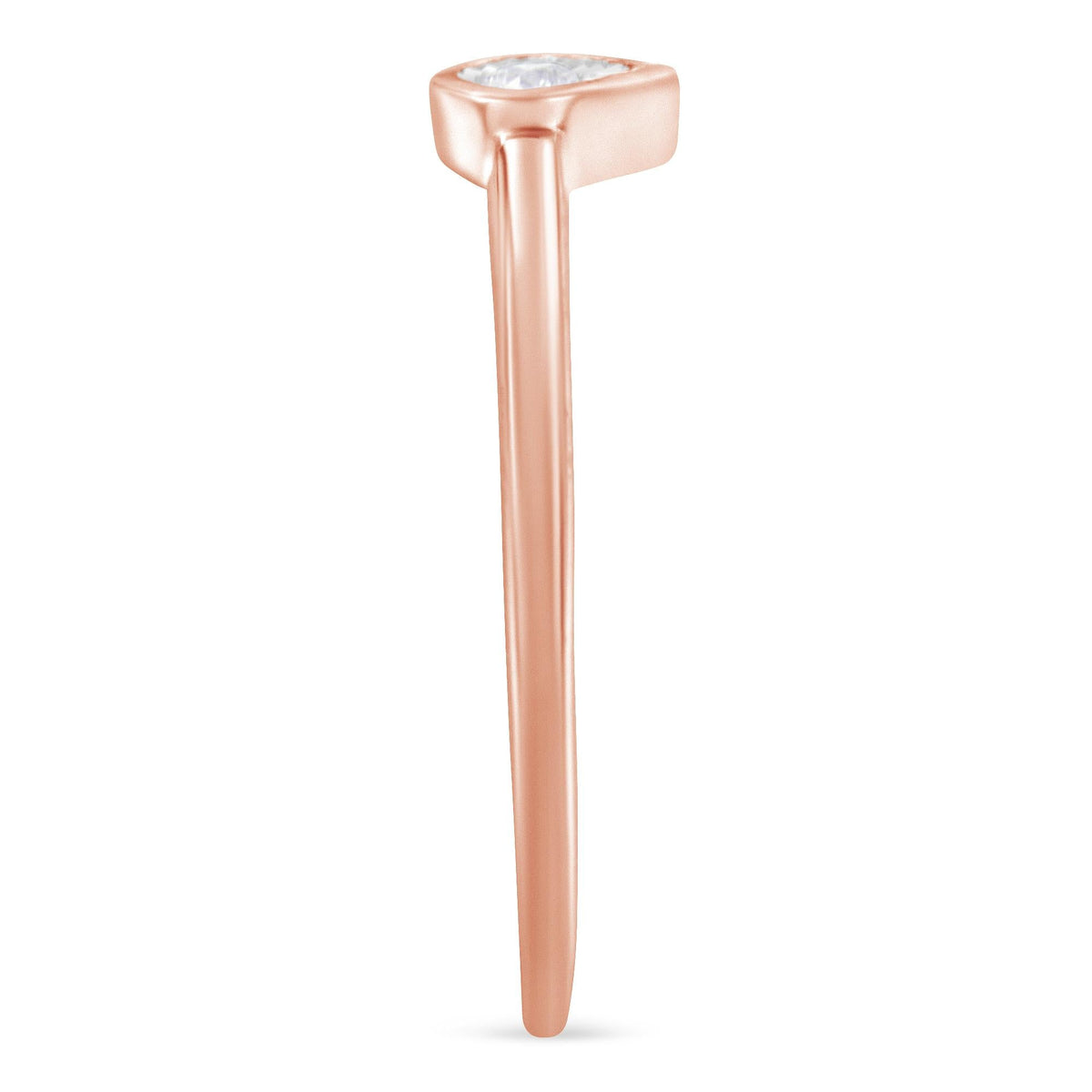 14K Rose Gold Plated .925 Sterling Silver 1/20 Carat Diamond Teardrop Pear-Shaped Miracle Set Petite Fashion Ring (J-K Color, I1-I2 Clarity) - JackiEaslick
