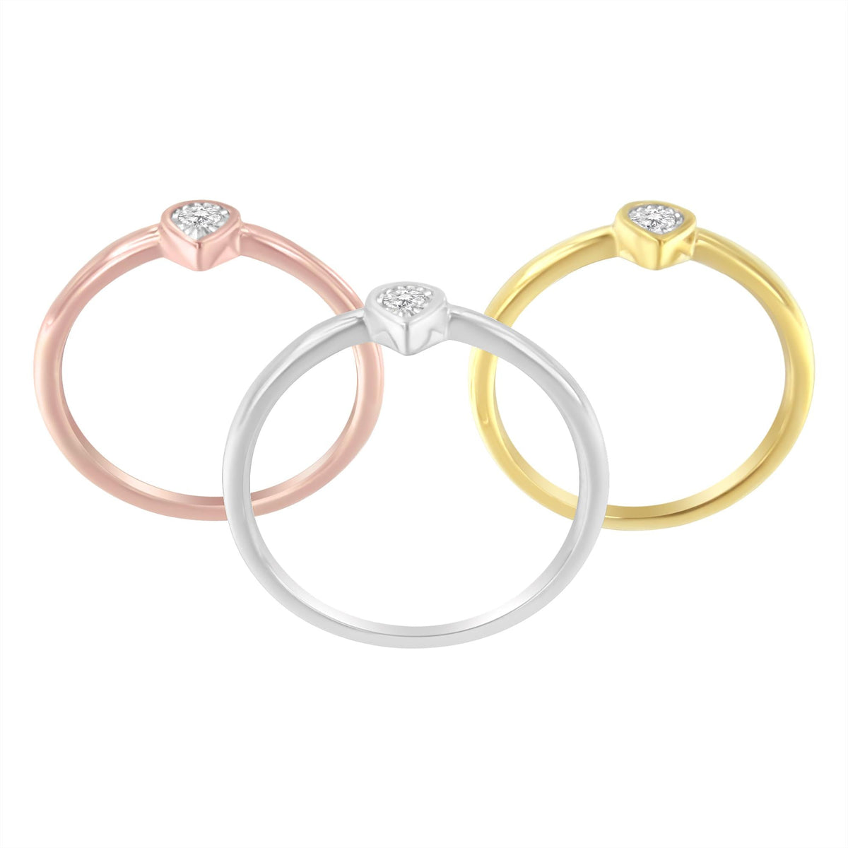 .925 Sterling Silver 1/6 Carat Diamond Teardrop Pear-Shaped Miracle Set Petite Fashion Promise Ring (J-K Color, I1-I2 Clarity) - JackiEaslick
