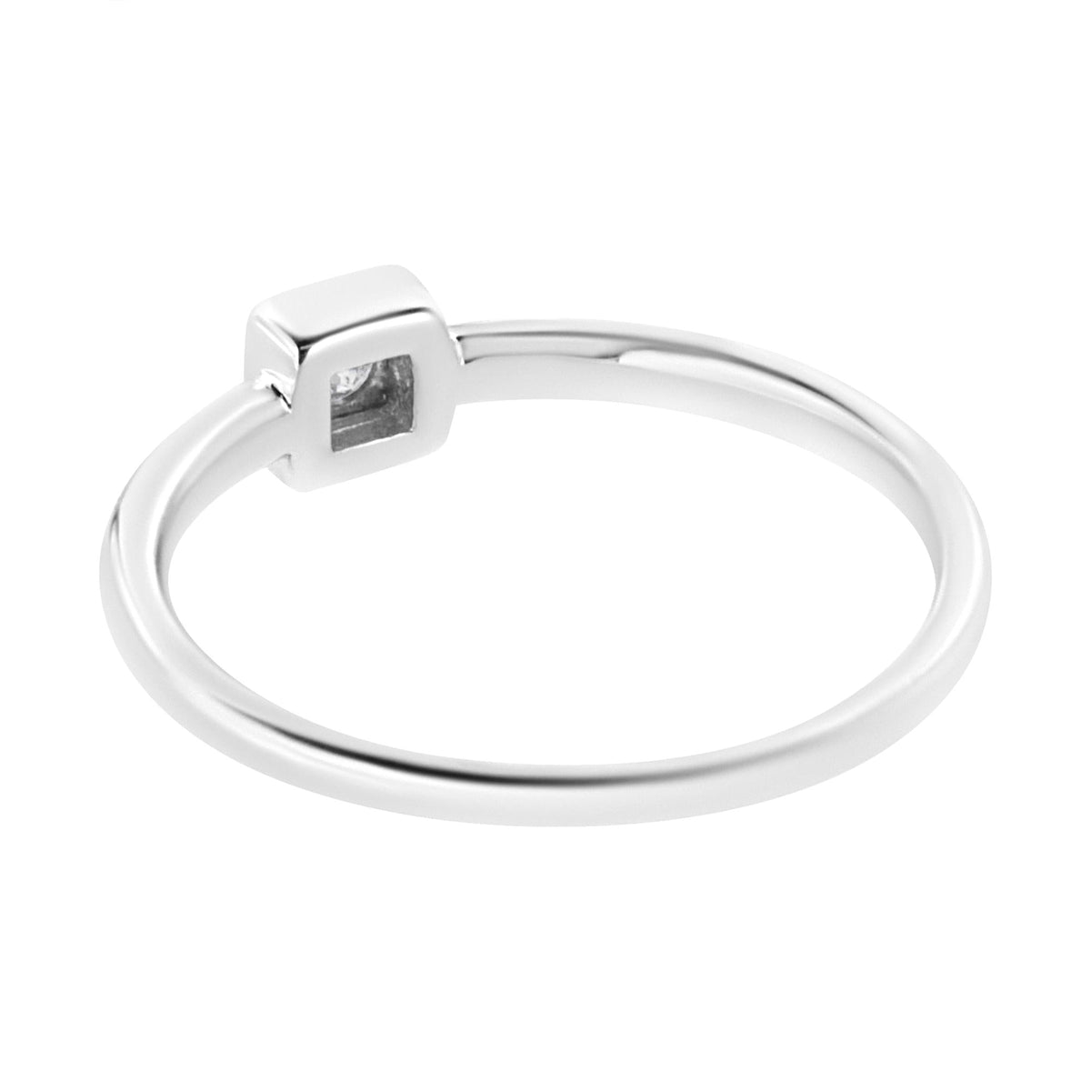 .925 Sterling Silver Miracle-Set Diamond Accent Cushion Shaped Promise Ring (J-K Color, I1-I2 Clarity) - JackiEaslick